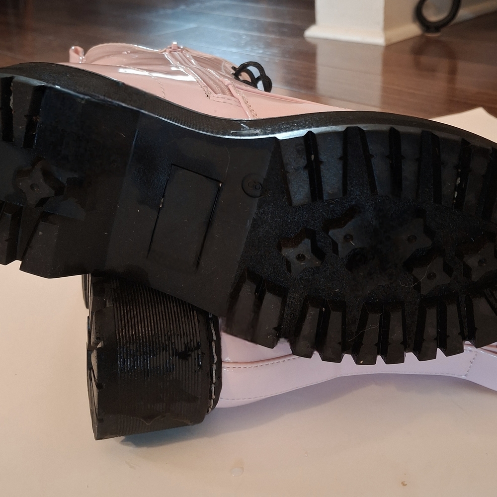 Steve Madden Pink Lace-Up Combat Boots - Picture 2 of 4